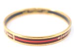 Authentic HERMES Email PM Bangle Belt Motif Gold Red Black J1411 Hot on Sale