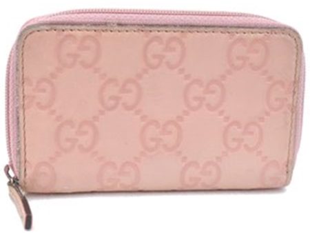 Authentic GUCCI Guccissima GG Coin Purse Case Leather 138098 Light Pink J5983 Online