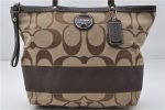 Authentic COACH Signature Shoulder Tote Bag Canvas Leather F15112 Brown 6836E on Sale