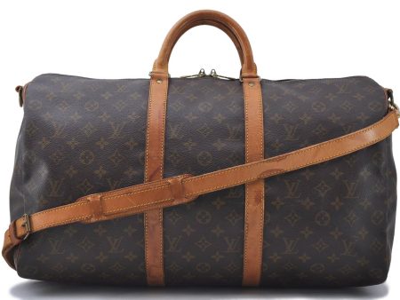 Auth Louis Vuitton Monogram Keepall Bandouliere 50 Boston Bag M41416 LV 5098D Discount