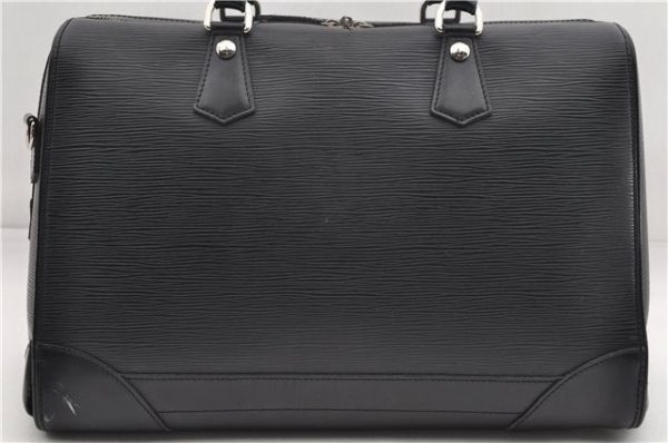 Auth Louis Vuitton Epi Sac De Ville Burgiere 2Way Boston Bag M42392 Black 2883E Online now