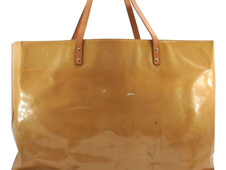 Authentic Louis Vuitton Vernis Reade GM Hand Tote Bag Yellow M91140 LV 2905E For Sale