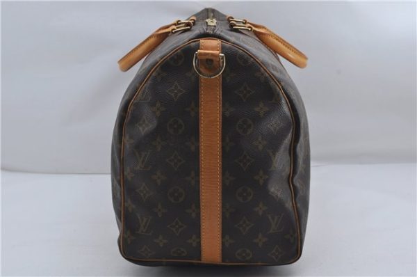 Auth Louis Vuitton Monogram Keepall Bandouliere 50 Boston Bag M41416 LV 9116D For Sale