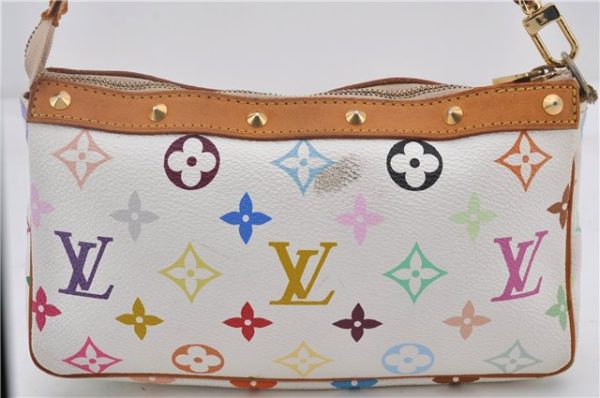 Louis Vuitton Monogram Multicolor Pochette Accessoires Pouch M92649 White 1390E Hot on Sale