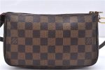 Authentic Louis Vuitton Damier Pochette Accessoires Pouch Purse N51985 LV 0092E Online Sale