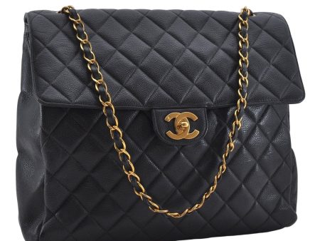 Authentic CHANEL Caviar Skin Turnlock Matelasse Shoulder Hand Bag Black 5430E Online Hot Sale