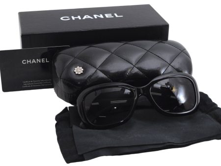 Authentic CHANEL Sunglasses Tweed CoCo Mark Plastic 5240-A Black Box 5559E Online Sale