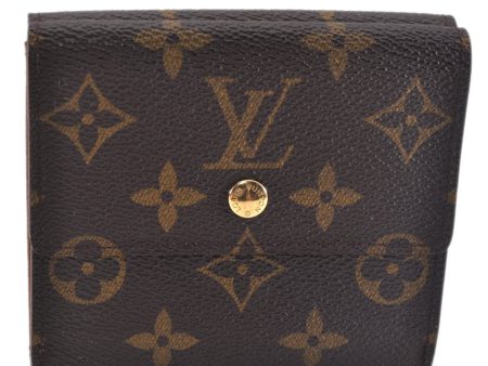 Authentic Louis Vuitton Monogram M61652 Porte Monnaie Billet Carte Credit 2170F on Sale