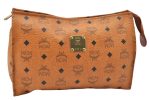 Authentic MCM Vintage Visetos Leather Clutch Hand Bag Purse Brown 5073E Online Sale