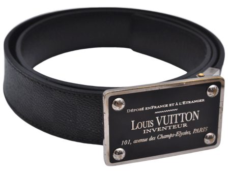 Auth Louis Vuitton Damier Graphite Ceinture Inventeur Belt 37.4  Black 5372E Hot on Sale