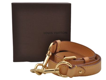 Authentic Louis Vuitton Leather Shoulder Strap Beige 35.0-39.0  LV Box 8006D For Discount