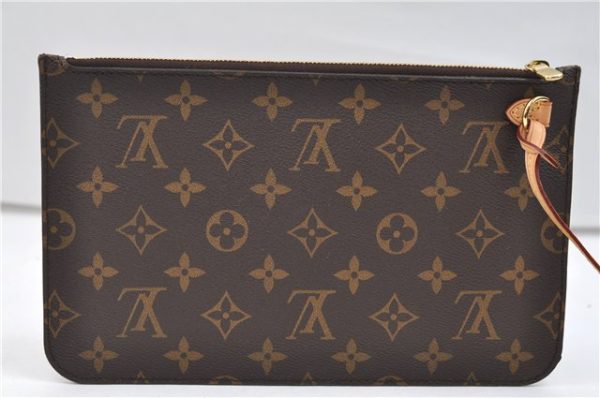 Authentic Louis Vuitton Monogram Neverfull Pouch Purse Clutch Bag Yellow 6090E For Cheap