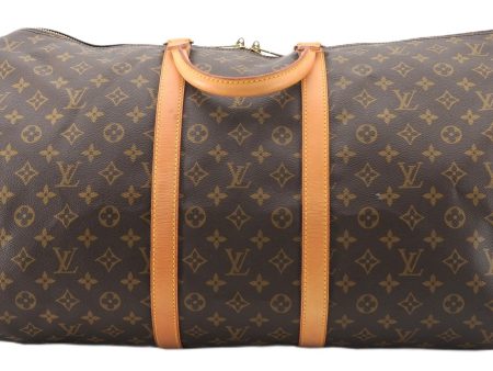 Authentic Louis Vuitton Monogram Keepall 55 Travel Boston Bag M41424 LV 2143F on Sale