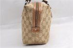 Authentic GUCCI Hand Boston Bag Purse GG Canvas Leather 113009 Beige 6892E Fashion