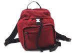 Authentic PRADA Nylon Leather Backpack Red 3710D For Discount