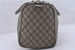 Auth GUCCI Vintage Hand Boston Bag GG PVC Leather 193603 Brown Silver Gray 4890D Online Hot Sale