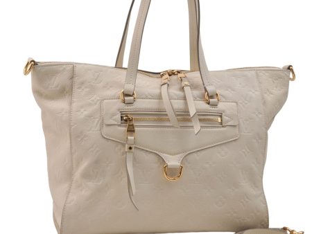 Auth Louis Vuitton Monogram Empreinte Lumineuse PM Tote Bag M93411 White 0488E Sale