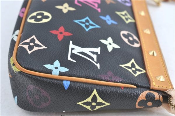 Louis Vuitton Monogram Multicolor Pochette Accessoires Pouch M92648 Black J0867 Fashion