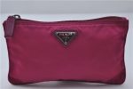 Authentic PRADA Nylon Leather Pouch Purse Pink 6914D Online