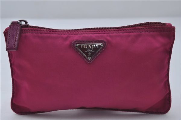 Authentic PRADA Nylon Leather Pouch Purse Pink 6914D Online