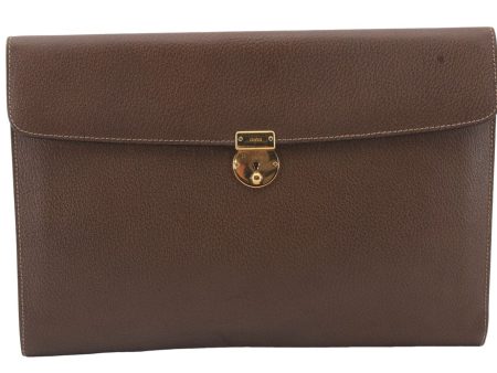 Authentic GUCCI Vintage Business Documents Case Clutch Bag Leather Brown 6272D Cheap