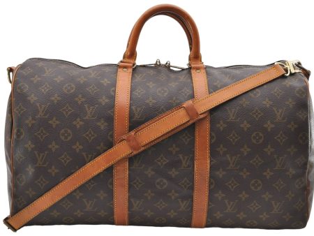 Auth Louis Vuitton Monogram Keepall Bandouliere 50 Boston Bag M41416 LV 8784D Cheap