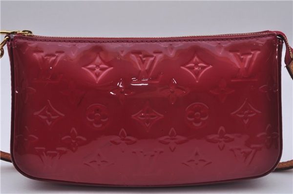 Authentic Louis Vuitton Vernis Pochette Accessoires Pouch Red M91577 LV 5450E For Cheap