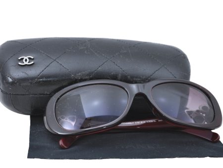 Auth CHANEL Sunglasses Plastic Rhinestone CC Logos CoCo Mark 5181-B-A Red H5106 Cheap