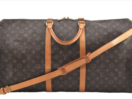 Auth Louis Vuitton Monogram Keepall Bandouliere 60 Boston Bag M41412 LV J4284 Sale