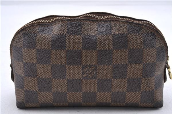 Authentic Louis Vuitton Damier Pochette Cosmetic Pouch Purse N47516 LV 9230C Fashion