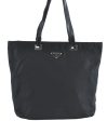 Authentic PRADA Nylon Leather Shoulder Hand Tote Bag Black H6613 For Discount