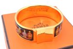 Authentic HERMES Email GM Bangle Vase Motif Gold Black Box J0857 Hot on Sale