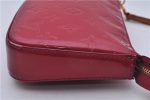 Authentic Louis Vuitton Vernis Pochette Accessoires Pouch Red M91577 LV 5450E For Cheap