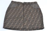 Authentic FENDI Zucca Polka dots Motif Skirt Cotton Brown Balck J1524 Supply