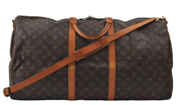 Auth Louis Vuitton Monogram Keepall Bandouliere 60 Boston Bag M41412 LV 9994D Cheap