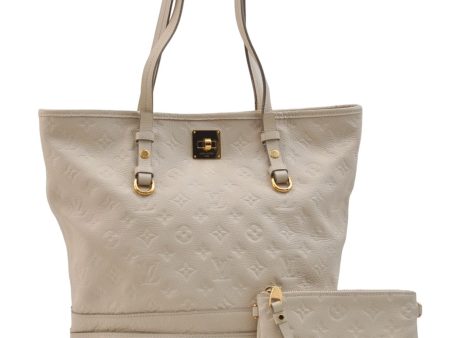 Auth Louis Vuitton Monogram Empreinte Citadine PM Tote Bag M40554 Ivory 0494E Cheap