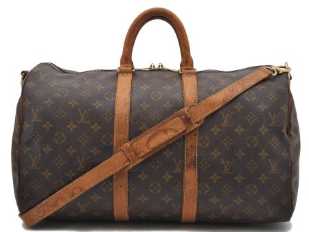 Auth Louis Vuitton Monogram Keepall Bandouliere 45 Boston Bag M41418 LV 4607D Online Hot Sale