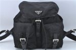 Authentic PRADA Nylon Leather Backpack Black J2113 Discount