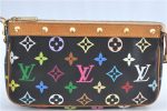 Louis Vuitton Monogram Multicolor Pochette Accessoires Pouch M92648 Black J0867 Fashion