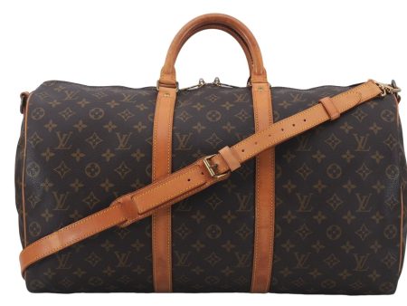 Auth Louis Vuitton Monogram Keepall Bandouliere 50 Boston Bag M41416 LV 7759D on Sale