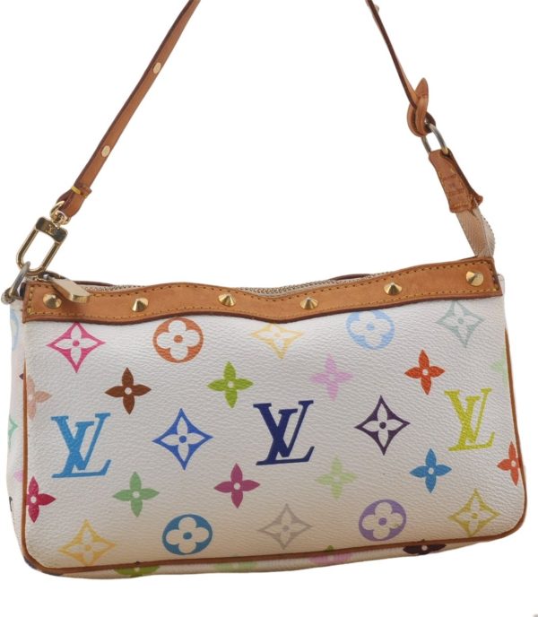 Louis Vuitton Monogram Multicolor Pochette Accessoires Pouch M92649 White 1390E Hot on Sale