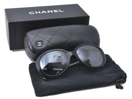 Authentic CHANEL Sunglasses Plastic CoCo Mark 5312-A Black Box 3577D Cheap