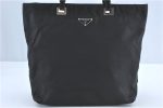 Authentic PRADA Nylon Leather Shoulder Hand Tote Bag Black H6613 For Discount