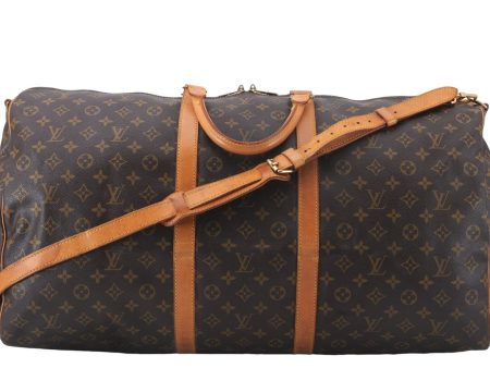 Auth Louis Vuitton Monogram Keepall Bandouliere 60 Boston Bag M41412 LV 1428E Sale