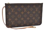 Authentic Louis Vuitton Monogram Neverfull Pouch Purse Clutch Bag Yellow 6090E For Cheap