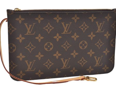 Authentic Louis Vuitton Monogram Neverfull Pouch Purse Clutch Bag Yellow 6090E For Cheap