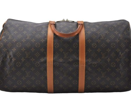 Authentic Louis Vuitton Monogram Keepall 55 Travel Boston Bag M41424 LV 9993D Online Sale