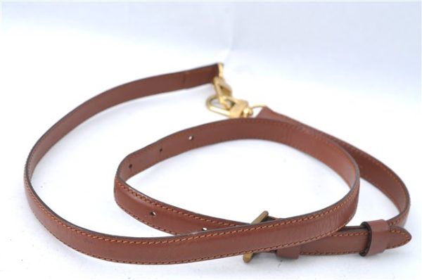 Authentic Louis Vuitton Leather Shoulder Strap Brown 38.8-45.9  LV J2013 Fashion