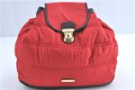 Authentic BURBERRY Backpack Nylon Polyester Leather Red Black 5540B Discount