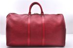 Authentic Louis Vuitton Epi Keepall 45 Boston Travel Bag Red M42977 LV 1359E Online now